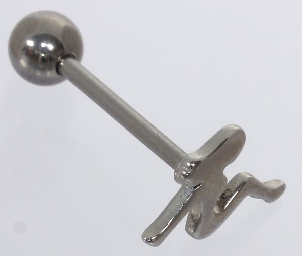 RESTPOSTEN - Zungenpiercing mit Logo JUNGFRAU aus 316L Chirurgenstahl Piercing