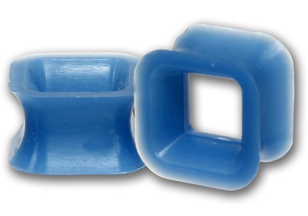 Flexi Viereck Flesh Tunnel 12 - 25 mm aus blauem Silikon Ohrschmuck Plug