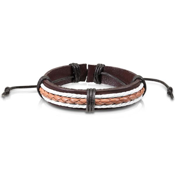 Armband BROWN ROPE aus Leder in braun mit gleitendem Knotenverschluß