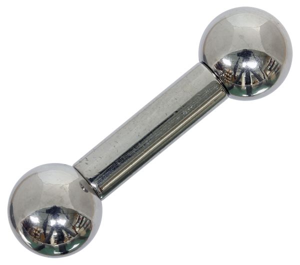 Hantel - Straight Barbell 4,0 mm aus Stahl mit Kugeln Piercing