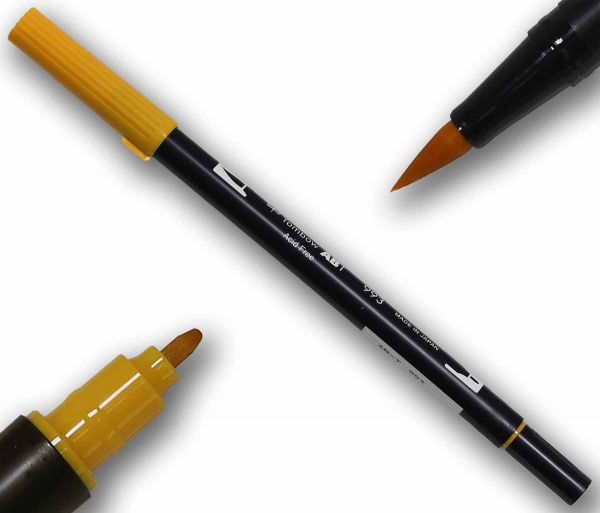 Tombow ABT CHROME ORANGE Double Brush Pen Künstlerstift Fasermaler mit zwei Spitzen