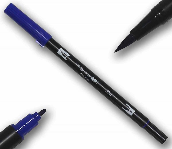 Tombow ABT ULTRAMARINE Double Brush Pen Künstlerstift Fasermaler mit zwei Spitzen