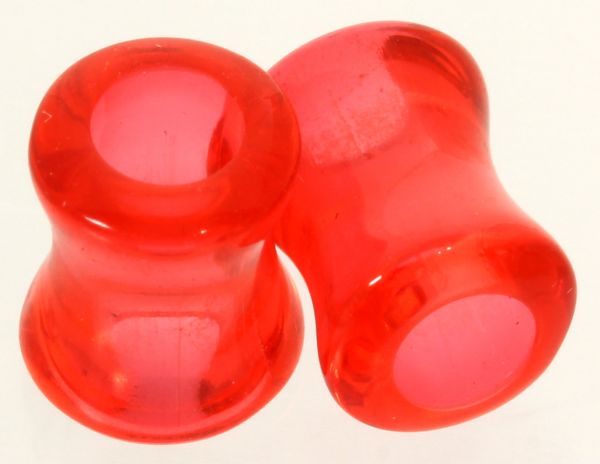 RESTPOSTEN - Double Flared Flesh Tunnel Acryl rot 4 - 5 mm Ohrschmuck