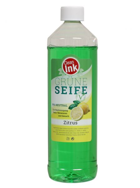 Green Soap CLEAN INK 1000 ml Flüssigseife - Zitrone - zur Reinigung vor und nach dem Tätowieren