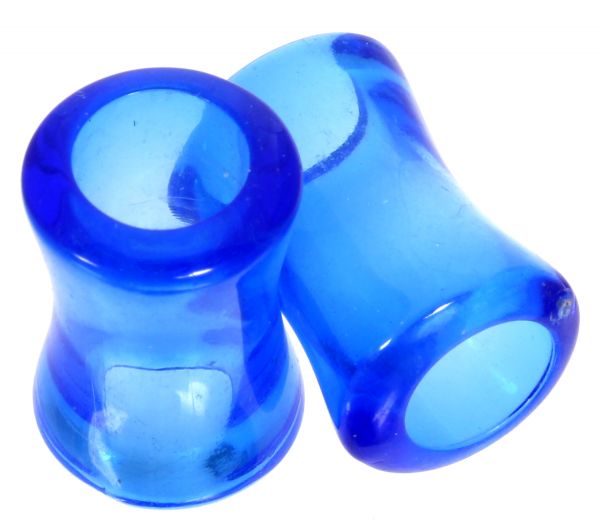 RESTPOSTEN - Double Flared Flesh Tunnel Acryl blau 4 - 8 mm Ohrschmuck