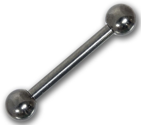 Hantel - Straight Barbell 1,2 mm aus Titan mit Kugeln Piercing Augenbraue