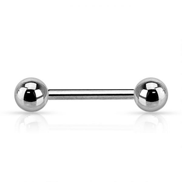 Hantel - Straight Barbell 1,2 mm aus Titan mit Kugeln Piercing Augenbraue