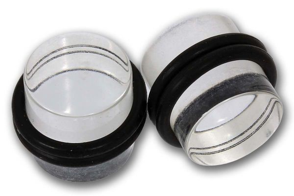 Plug aus klarem Acryl 8 - 25 mm mit 2 O-Ringen Ohrschmuck Piercing
