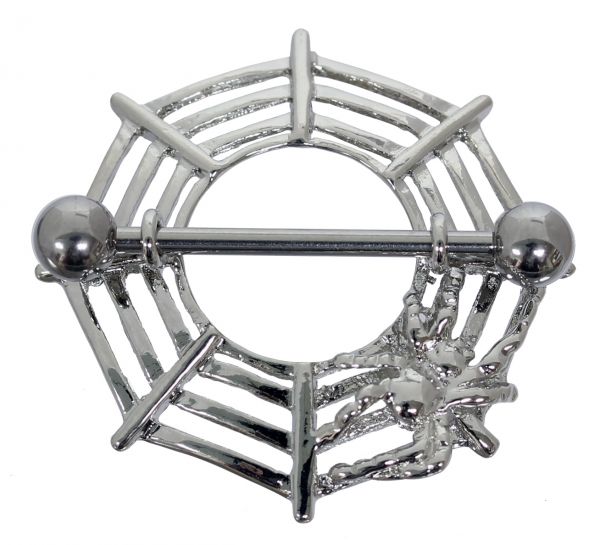 Brustwarzenpiercing SPIDER WEB 1 aus Chirurgenstahl Nipple Shield Brustpiercing