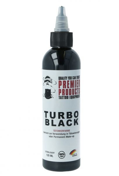 PREMIER PRODUCTS Ink Tattoofarbe TURBO BLACK - 120ml Tätowierfarbe REACH-konform