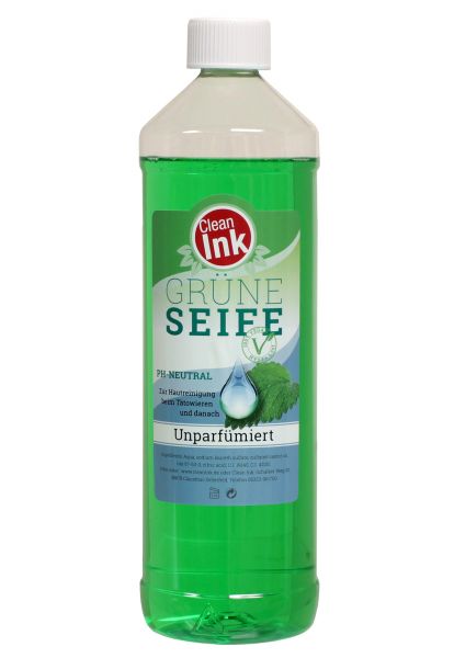 Green Soap CLEAN INK 1000 ml Flüssigseife - parfümfrei - zur Reinigung vor und nach dem Tätowieren
