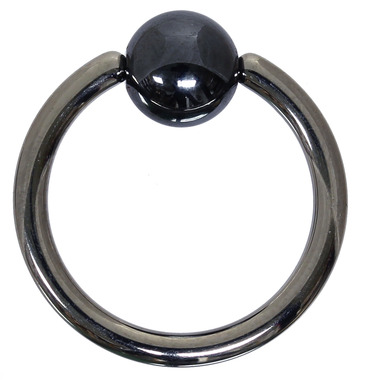 Titan Ohr Piercing Ring BCR 1,2mm mit Doppel Klemmkugel 5/6mm und ein Zirkonia 