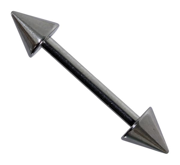 Hantel - Straight Barbell 1,6 mm aus Stahl mit Spitzen Piercing