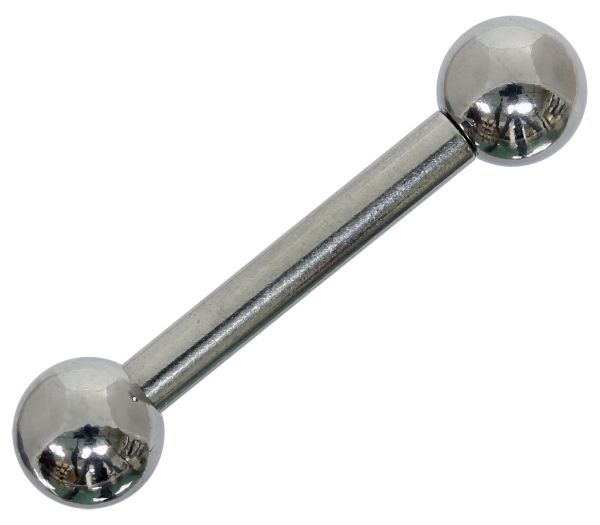 Hantel - Straight Barbell 2,5 mm aus Stahl mit Kugeln Piercing