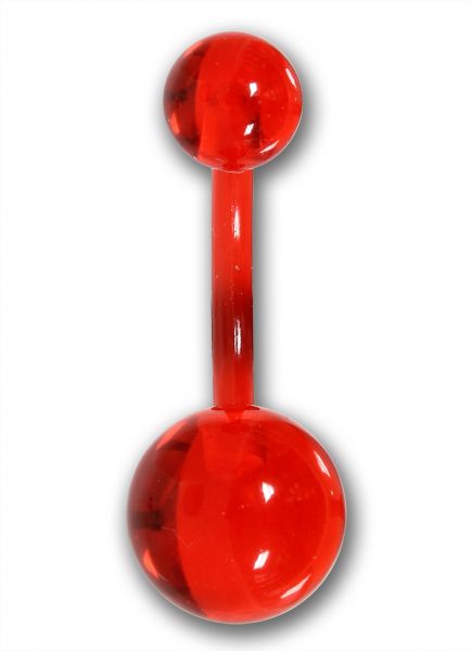 Bauchnabelpiercing 1,6 x 8 mm aus rotem Acryl Flexibel Navel Piercing Bauchnabel