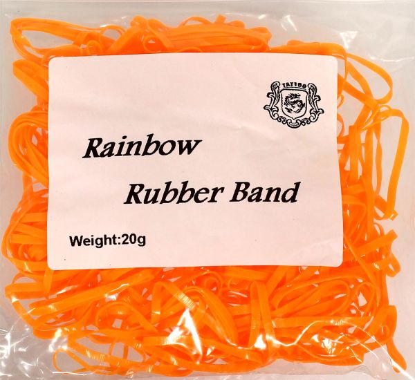 20g Maschinengummis in orange für Tattoomaschinen ca. 240 Stück Rainbow Rubber Band Gummiband