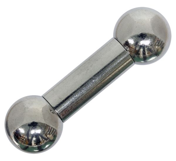 Hantel - Straight Barbell 6,0 mm aus Stahl mit Kugeln Piercing