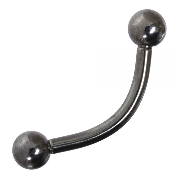 Banane 1,2 mm aus Titan mit Kugeln Curved Barbell Piercing Augenbraue