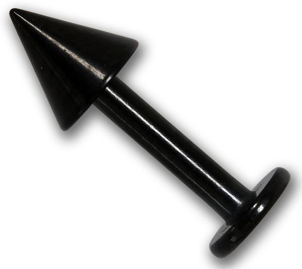 Labret 1,6 mm aus schwarzem Chirurgenstahl mit Spitze Lippenpiercing Piercing