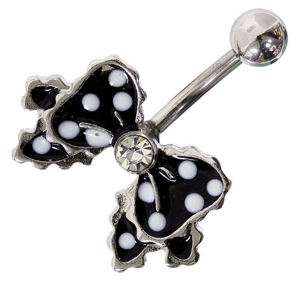 RESTPOSTEN - Bauchnabelpiercing SCHWARZE FLIEGE 1,6 x 10 mm Chirurgenstahl Navel Piercing