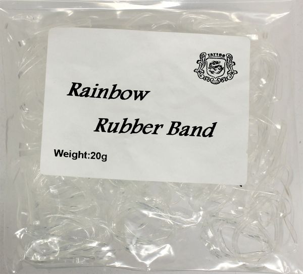 20g Maschinengummis in klar für Tattoomaschinen ca. 240 Stück Rainbow Rubber Band Gummiband