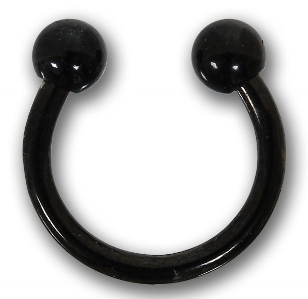 Hufeisen 1,2 mm aus schwarzem Chirurgenstahl mit Kugeln Horseshoe Piercing Augenbraue