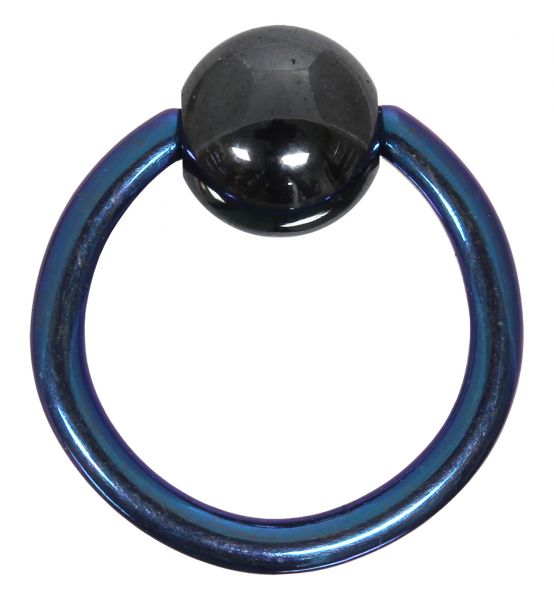 Klemmkugelring BCR 1,2 mm aus blauem Titan Piercingring Augenbraue