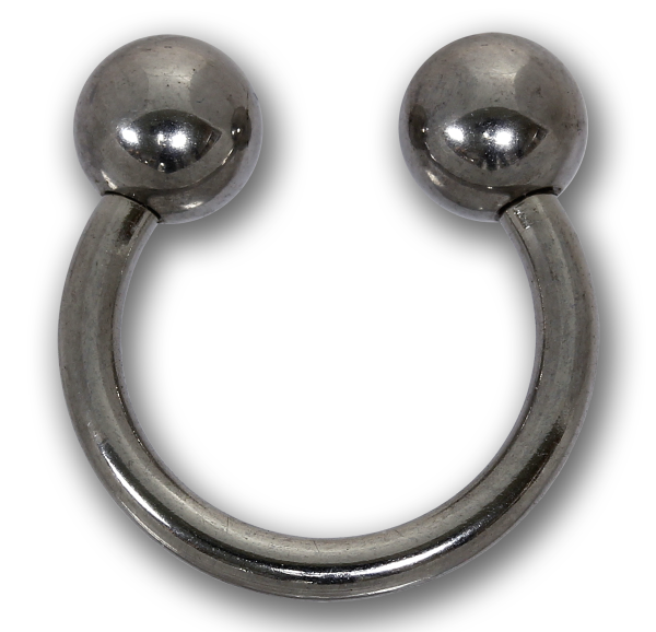 Hufeisen 2,0 mm aus Stahl mit Kugeln - Horseshoe Circular Barbell