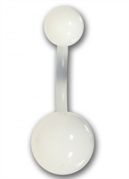 Bauchnabelpiercing 1,6 x 8 mm aus weißem Acryl Flexibel Navel Piercing Bauchnabel