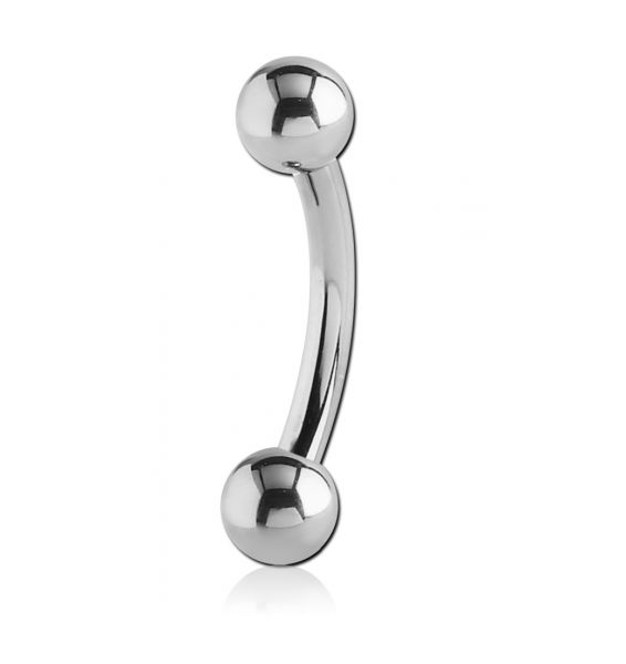 Banane 1,6 mm aus Titan mit Kugeln Curved Barbell Piercing Bauchnabel