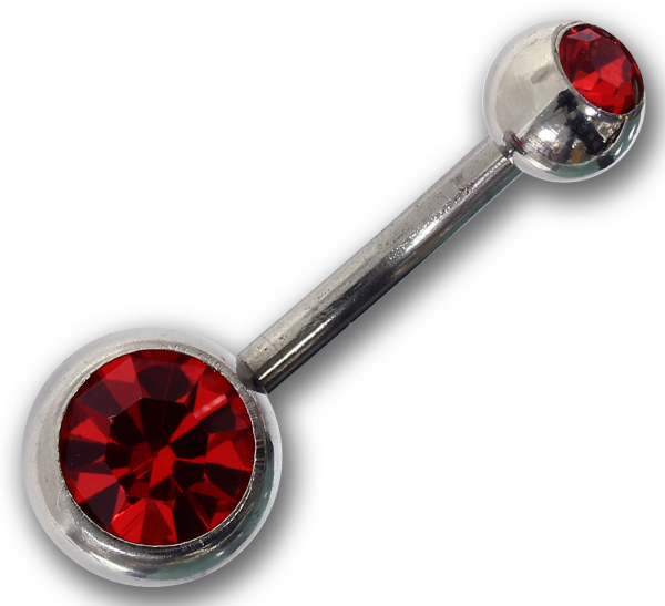 Bauchnabelpiercing DOUBLE JEWELED LIGHT SIAM 1,6 x 10 mm Chirurgenstahl Navel Piercing