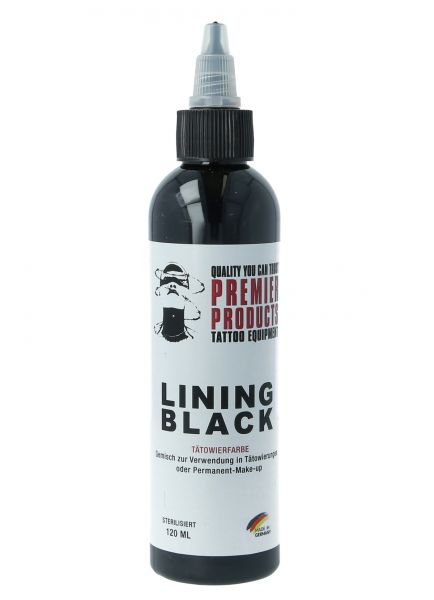PREMIER PRODUCTS Ink Tattoofarbe LINING BLACK - 120ml Tätowierfarbe REACH-konform