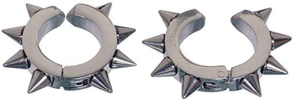 1 Paar Ohrringe Spikes aus Chirurgenstahl - Creolen aufklappbar Non-Piercing