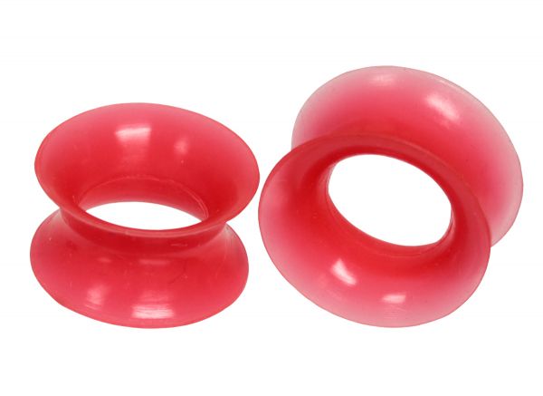 Flexi Flesh Tunnel 4 - 25 mm SOFT SILIKON in rot Ohrschmuck Plug