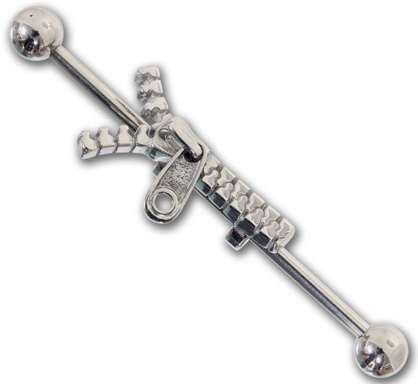 Industrial REIßVERSCHLUß in silber - Ohrschmuck aus 316L Chirurgenstahl Zipper