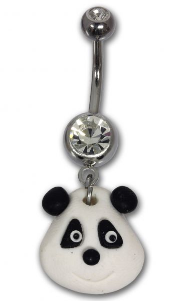 RESTPOSTEN - Bauchnabelpiercing PANDABÄR aus Chirurgenstahl und Kunststoff Navel Piercing Bauchnabel