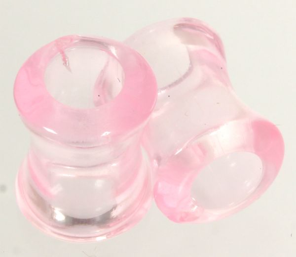 RESTPOSTEN - Double Flared Flesh Tunnel Acryl rosa 4 - 6 mm Ohrschmuck