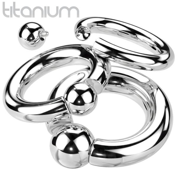 Schraubkugelring 3,0 - 8,0 mm aus G23 Titan BCR Piercingring Intimpiercing Silber