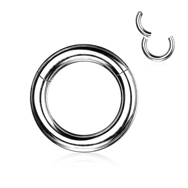 Segmentring - 6,0 mm KLAPPBAR aus Chirurgenstahl in silber - Smooth Closure Ring Clicker