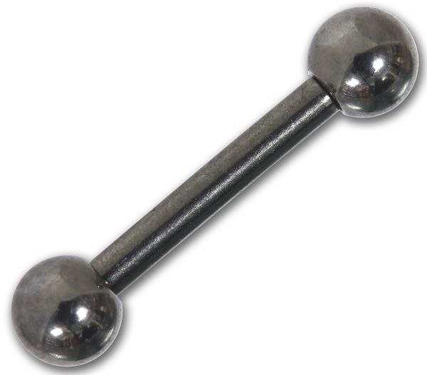 Hantel - Straight Barbell 1,6 mm aus Titan mit Kugeln Piercing Zungenpiercing Industrial