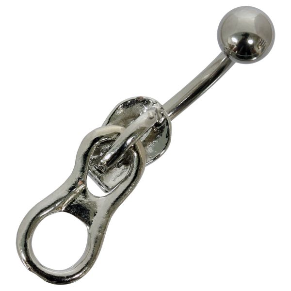 Bauchnabelpiercing REIßVERSCHLUß aus Chirurgenstahl Navel Piercing Bauchnabel